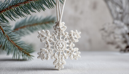 Handmade minimalist snowflake