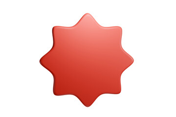 red star label, red speech bubble, icon, 3D