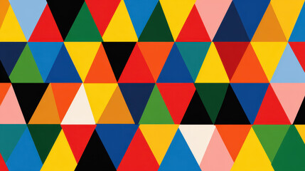 Colorful Geometric Triangle Pattern Background. Vibrant Abstract Mosaic Design.