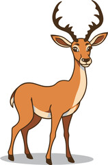 Obraz premium Cute cartoon a illustrator vector antelope
