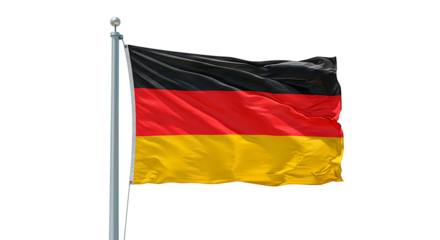 Germany national symbol waving on flagpole german patriotism country pride governmental banner state emblem 100