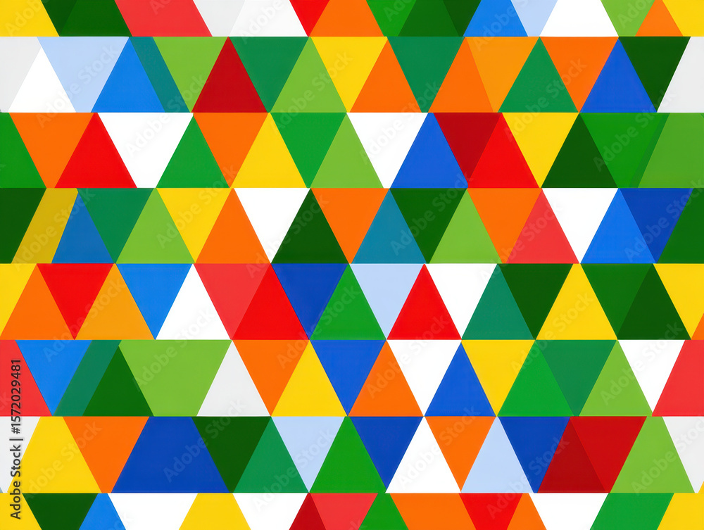 Poster bright colorful triangle mosaic pattern - seamless texture