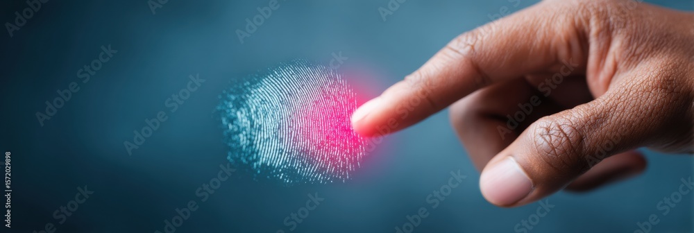 Poster modern biometric fingerprint authentication with digital verification for premium security systems c