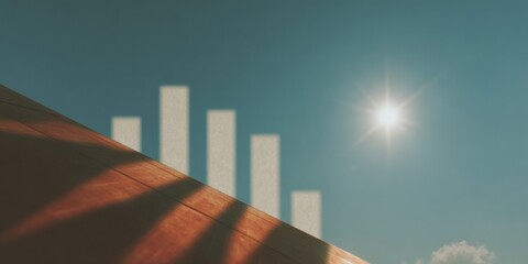 Professional Digital Ticker Symbol Data with Rising Bar Chart on Pixelated Monitor for Modern Business Growth and Analytics Presentations