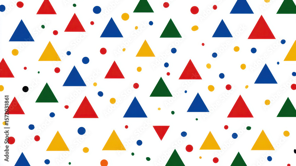 Poster fun triangle and dot pattern on white background