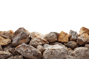 3D Render a pile of rocks sitting on top of a pile of dirt