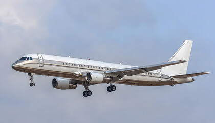 Obraz premium Gleaming jet plane ascends through cloudy sky