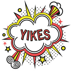 Obraz premium Comic speech bubble with text yikes