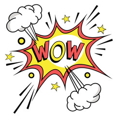 Comic speech bubble wow illustration