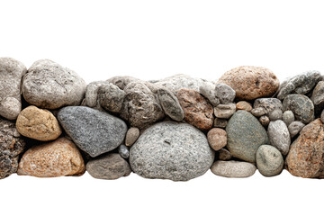 3D Render a stone wall with a white background