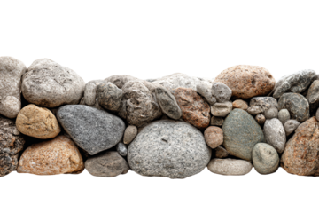 3D Render a stone wall with a white background