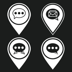 Obraz premium Communication icons map markers