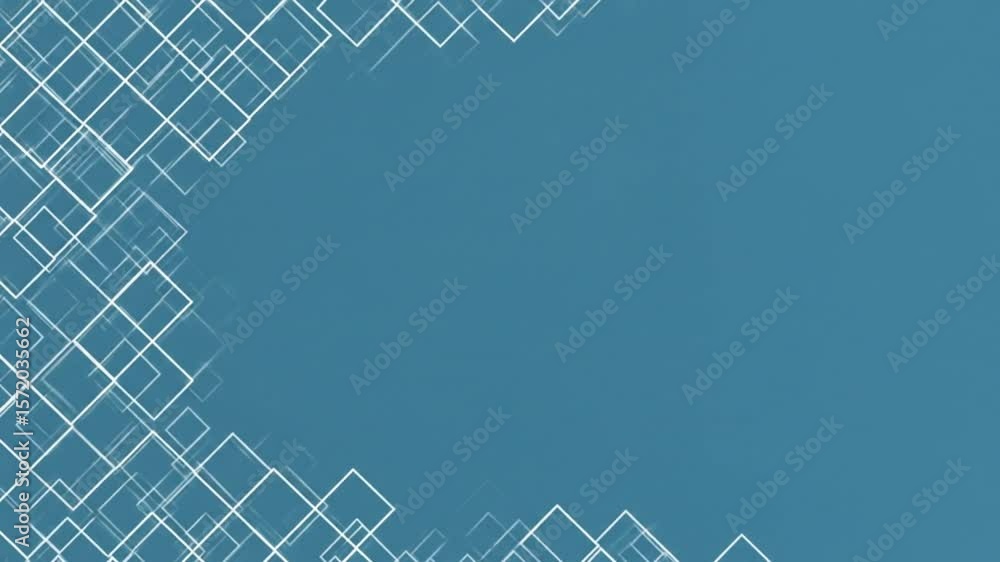 Aufkleber blue background with white square grid pattern scattered on the left and bottom edges of the image
