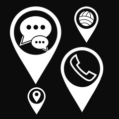 Communication icons on map markers