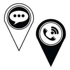 Communication map markers icons
