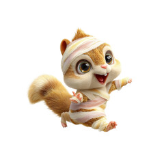 Obraz premium Adorable Mummy Squirrel - 3D Rendered Cartoon Character