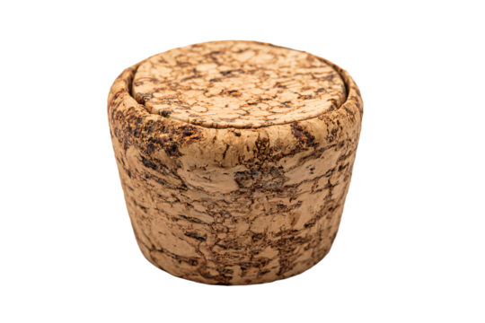 3D Render a corked container with a lid on a white surface