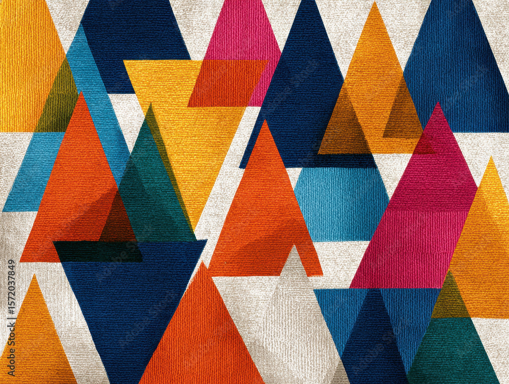 Poster bold colorful triangle overlap pattern abstract background