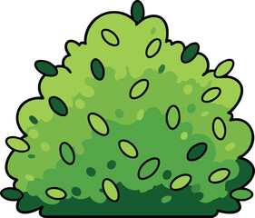 Fototapeta premium Green leafy bush illustration vector with various shades of green natural foliage