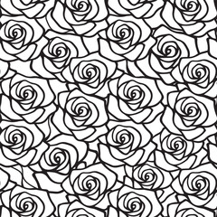 Line Art Roses Pattern