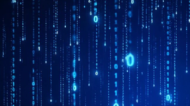 Abstract Digital Binary Code Animation Background