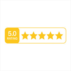 five star rating icon silhouette vector 