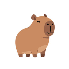 Cartoon Capybara Illustration: Smiling Rodent Character