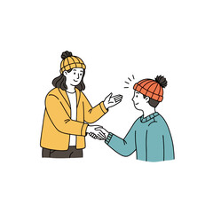 Winter Greetings: Handshake Illustration