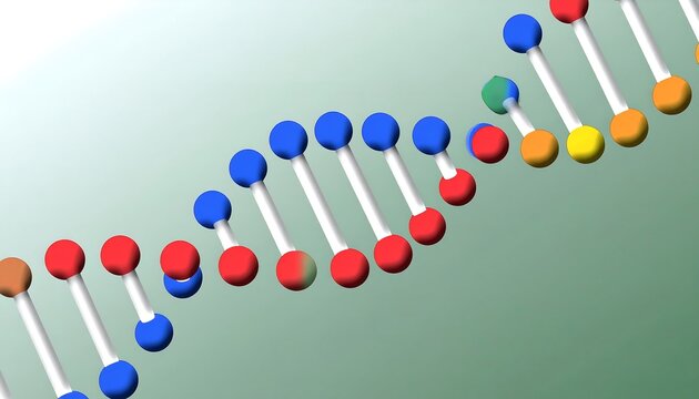 DNA double helix with colored nucleotides