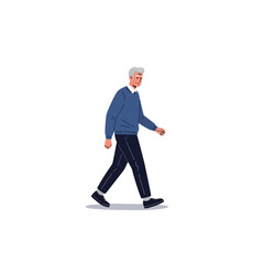 Senior Man Walking - Isolated Vector Illustration