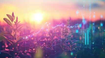 Agricultural Technology: Growth and Innovation in Farming at Sunset