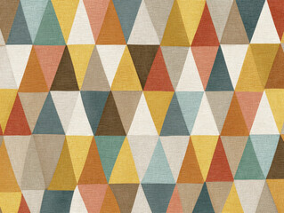 Geometric Triangle Mosaic - Retro Pattern with Warm Tones