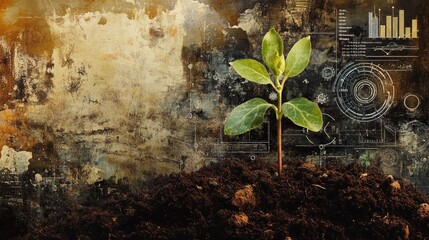 Growth Amidst Technology: A Seedling's Journey in a Digital World