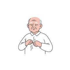 Senior Man Smelling Fresh Laundry, Cleanliness