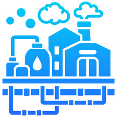 Oil Refinery Emission Icon