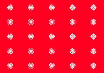 A vibrant seamless pattern featuring evenly spaced white polka dots on a bold red and white background. This eye-catching design is perfect for use in textiles, wallpapers, digital backgrounds.