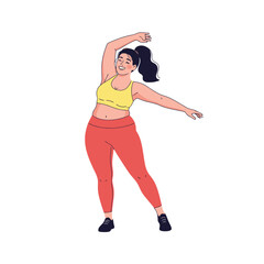 Curvy Woman Stretching: Body Positivity & Fitness