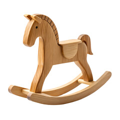 wooden rocking horse isolated on white