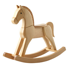 wooden rocking horse on white