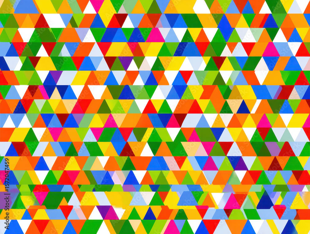 Aufkleber bright colorful triangles geometric background - abstract mosaic pattern