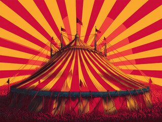 Dramatic Circus Big Top. Striking Vintage Carnival Tent