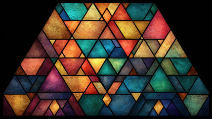 Colorful Stained Glass Mosaic Triangle Background