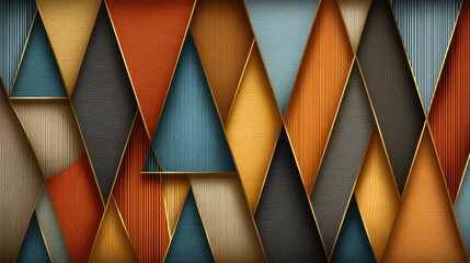 Abstract Geometric Diamond Pattern, Modern Color Block Design