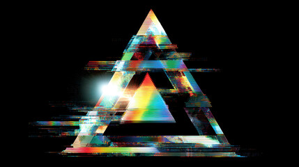 Distorted Triangle Glitch Effect: Abstract Geometric Background