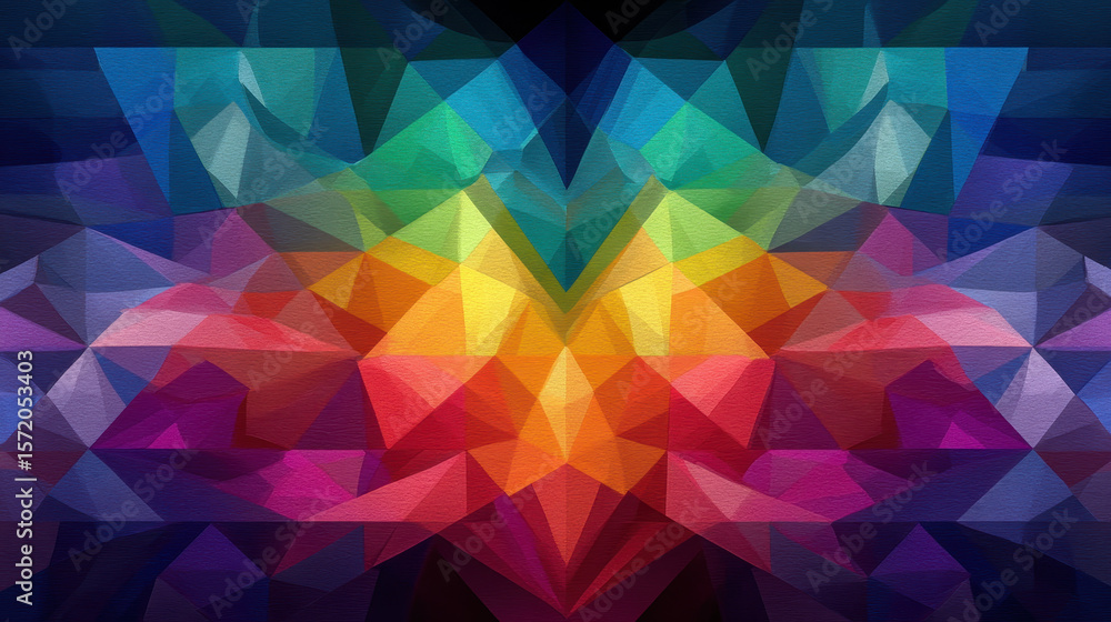 Aufkleber symmetrical geometric pattern: abstract colorful background