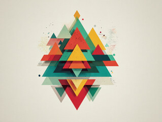 Abstract Geometric Composition with Triangles and Layers