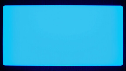 A minimalist abstract depiction of a bright blue screen framed by a dark border
