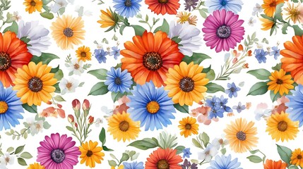 Vibrant floral arrangement nature digital artwork bright colors aesthetic creative concept