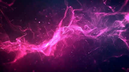 Abstract Magenta Energy Wave Background with Luminous Particle Effect