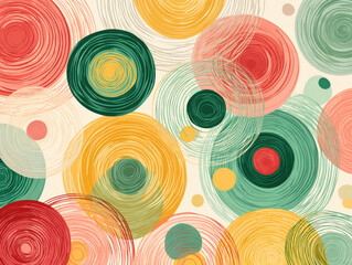 Whimsical Circle Pattern - Abstract Background with Colorful Rings
